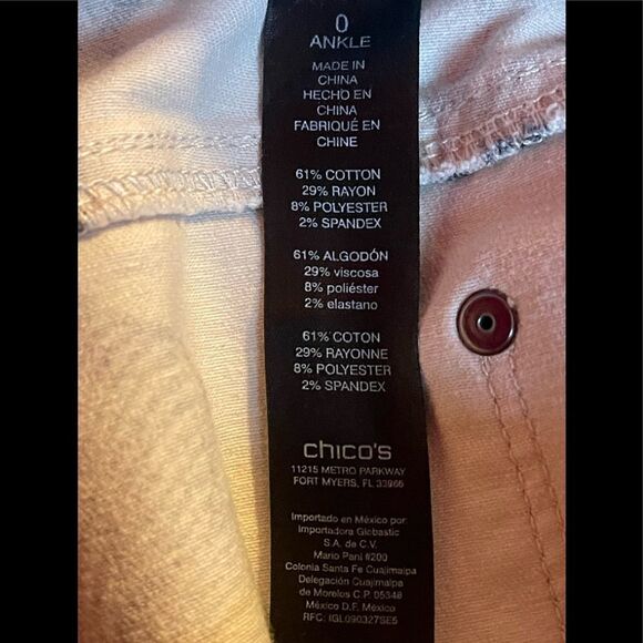 Chico’s so Slimming girlfriend ankle jeans sz 0 - Picture 5 of 5